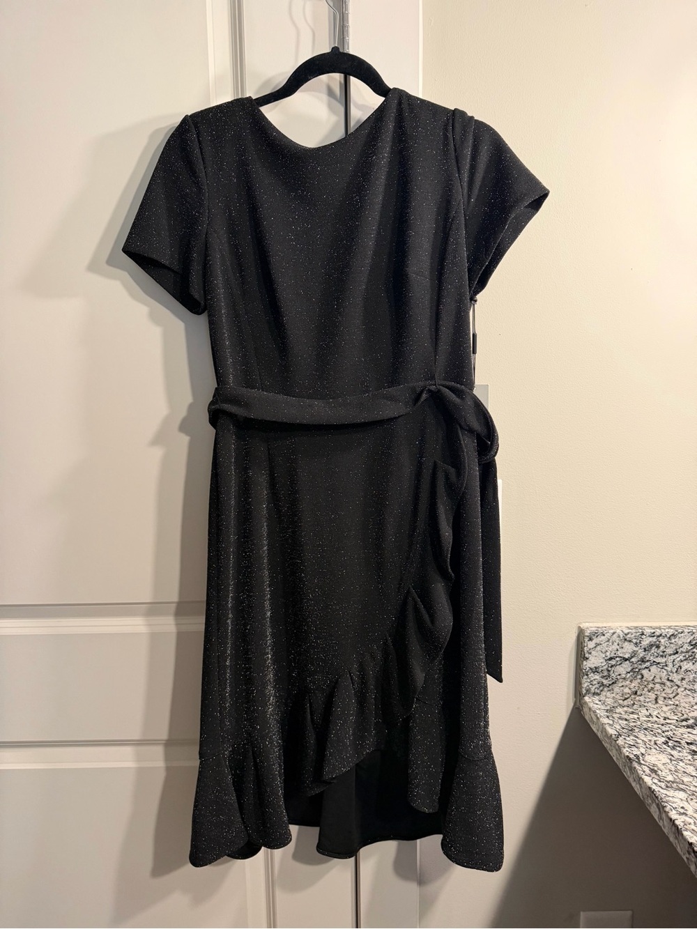 Sparkle Black Short Sleeve dress